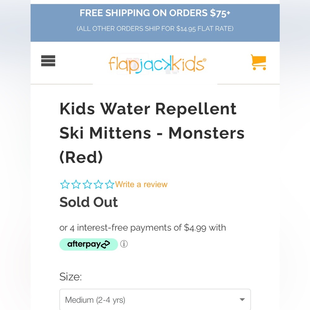 Flapjack kids monster waterproof mittens sz:M (2-4y) - Picture 8 of 10